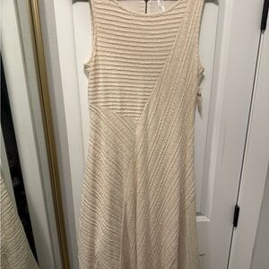 Elegant Cream Sleeveless Dress